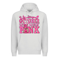 Dove Grey In October We Wear Pink with Gnome Premium Hoodie - texasbilliewilder