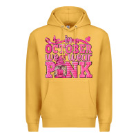 Mustard In October We Wear Pink with Gnome Premium Hoodie - texasbilliewilder