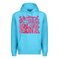 Ocean Blue In October We Wear Pink with Gnome Premium Hoodie - texasbilliewilder