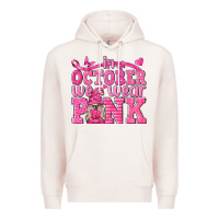 Pale Pink In October We Wear Pink with Gnome Premium Hoodie - texasbilliewilder