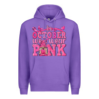 Purple In October We Wear Pink with Gnome Premium Hoodie - texasbilliewilder