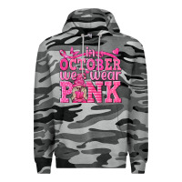 Slate Camo In October We Wear Pink with Gnome Premium Hoodie - texasbilliewilder