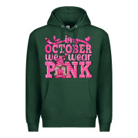 Sports Green In October We Wear Pink with Gnome Premium Hoodie - texasbilliewilder