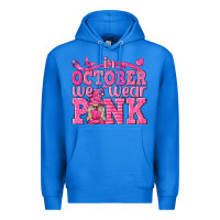True Royal In October We Wear Pink with Gnome Premium Hoodie - texasbilliewilder