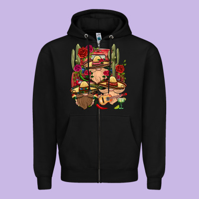 Mexican Gnomies Truck Zipper Hoodie Designed By Bundleandbundleshop