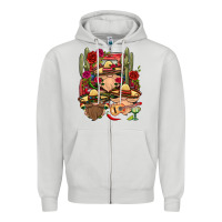 Dove Grey Mexican Gnomies Truck Zipper Hoodie - BundleAndBundleShop