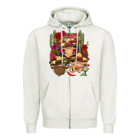 Oatmeal Heather Mexican Gnomies Truck Zipper Hoodie - BundleAndBundleShop