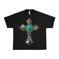 Black western cross Urban Heavy Tee - BarkalooDesign