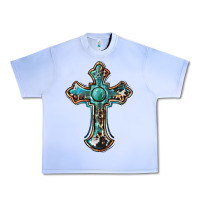 Grape Ice western cross Urban Heavy Tee - BarkalooDesign
