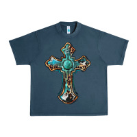 Midnight Navy western cross Urban Heavy Tee - BarkalooDesign