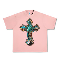 Salmon western cross Urban Heavy Tee - BarkalooDesign
