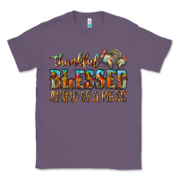 Lavender Thankful Blessed And Kind Of A Mess Classic Tee - CowhideDigitalArt