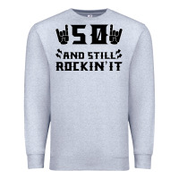 Heather Grey 50 Birthday Rock Premium Sweatshirt - Bettercallsaul