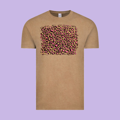 Leopard With Pink Glitter Vintage Tee Designed By Artiststas