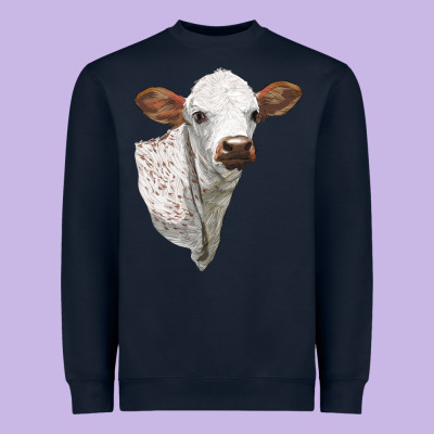 Texas Longhorn Calf Face Heavyweight Sweatshirt Designed By Lillyallendesigns
