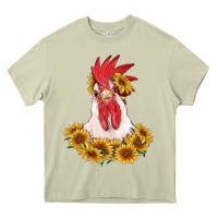 Mossy rooster head with sunflowers Heavy Core Tee - RanaPortraitStore