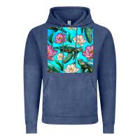 Vintage Denim sea turtle seamless pattern Vintage Hoodie - BundleAndBundleShop