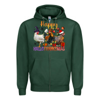 Sports Green Happy Hallothanksmas Chick Zipper Hoodie - BundleAndBundleShop