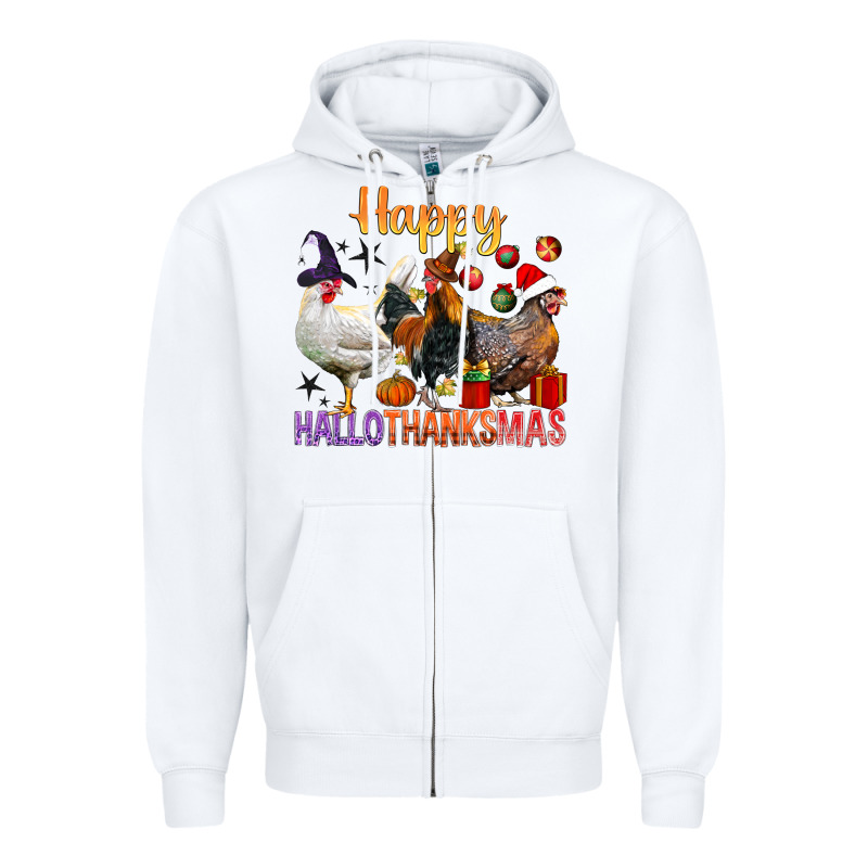 Happy Hallothanksmas Chick Zipper Hoodie by BundleAndBundleShop | Teevron