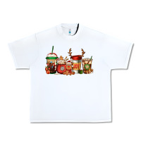 White Reindeer Christmas Coffee Cups Urban Heavy Tee - Jasminsmagicworld