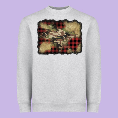Buffalo Plaid Christmas Camouflage Glitter Background Heavyweight Sweatshirt Designed By Jasminsmagicworld