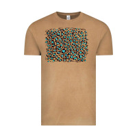 Vintage Camel leopard with turquoise glitter Vintage Tee - Artiststas