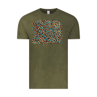 Vintage Olive leopard with turquoise glitter Vintage Tee - Artiststas