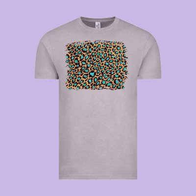 Leopard With Turquoise Glitter Vintage Tee Designed By Artiststas