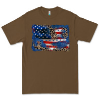 Cacao Leopard glitter American flag 4th of july Premium Tee - CowGirlArtShop