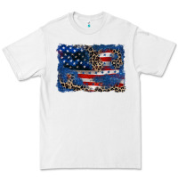 White Leopard glitter American flag 4th of july Premium Tee - CowGirlArtShop