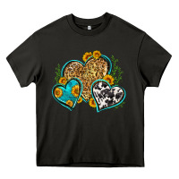 Asphalt leopard cowhide hearts Heavy Core Tee - Zillion Design Studio