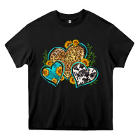Black leopard cowhide hearts Heavy Core Tee - Zillion Design Studio