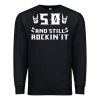 Black 50 birthday rock whitw Premium Sweatshirt - Bettercallsaul