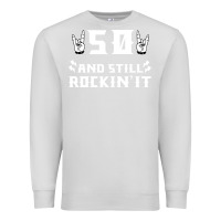 Dove Grey 50 birthday rock whitw Premium Sweatshirt - Bettercallsaul