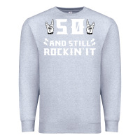 Heather Grey 50 birthday rock whitw Premium Sweatshirt - Bettercallsaul