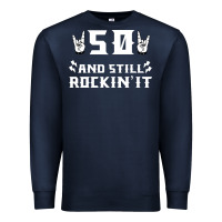 Navy 50 birthday rock whitw Premium Sweatshirt - Bettercallsaul