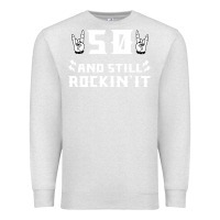 Oatmeal Heather 50 birthday rock whitw Premium Sweatshirt - Bettercallsaul