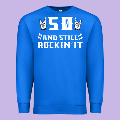 50 Birthday Rock Whitw Premium Sweatshirt Designed By Bettercallsaul
