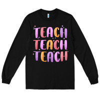 Black teach teach varsity Long Sleeve Tee - MaliasSmallBusiness