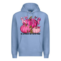 Colony Blue In October We Wear Pink with Pumpkin Premium Hoodie - texasbilliewilder