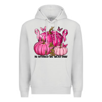 Dove Grey In October We Wear Pink with Pumpkin Premium Hoodie - texasbilliewilder