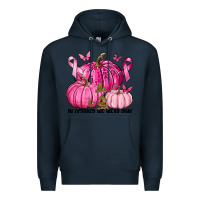 Navy In October We Wear Pink with Pumpkin Premium Hoodie - texasbilliewilder