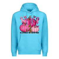 Ocean Blue In October We Wear Pink with Pumpkin Premium Hoodie - texasbilliewilder