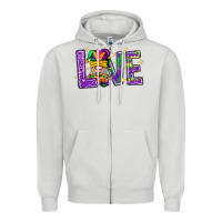 Dove Grey Mardi Gras Love With Gnome Zipper Hoodie - BundleAndBundleShop