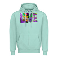 Seafoam Mardi Gras Love With Gnome Zipper Hoodie - BundleAndBundleShop
