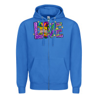 True Royal Mardi Gras Love With Gnome Zipper Hoodie - BundleAndBundleShop