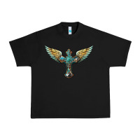 Black western cross wings Urban Heavy Tee - BarkalooDesign