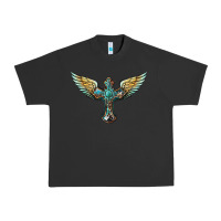 Pigment Black western cross wings Urban Heavy Tee - BarkalooDesign