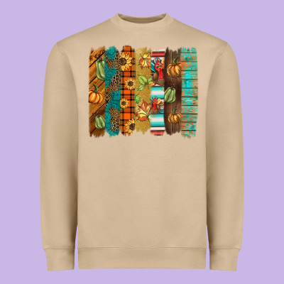 Thanksgiving Brushstroke Heavyweight Sweatshirt Designed By Barkaloodesign