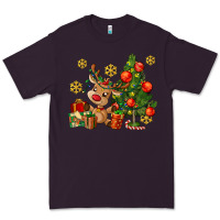 Plum reindeer and christmas tree Premium Tee - AdoDesignShop